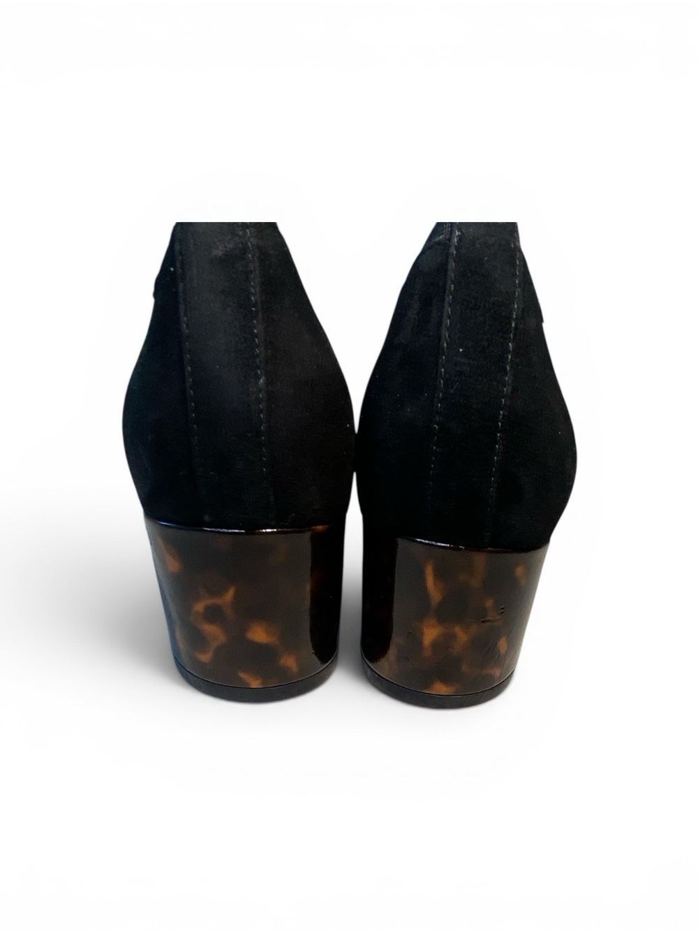 Vionic Black Suede Low Block Tortoise Heel Pumps - Picture 5 of 11